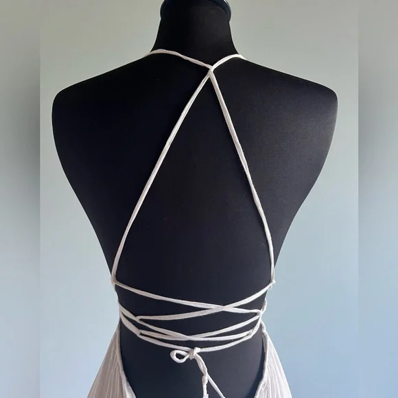 🔥 Maxi white summer dress with open back - Picture 4 of 6